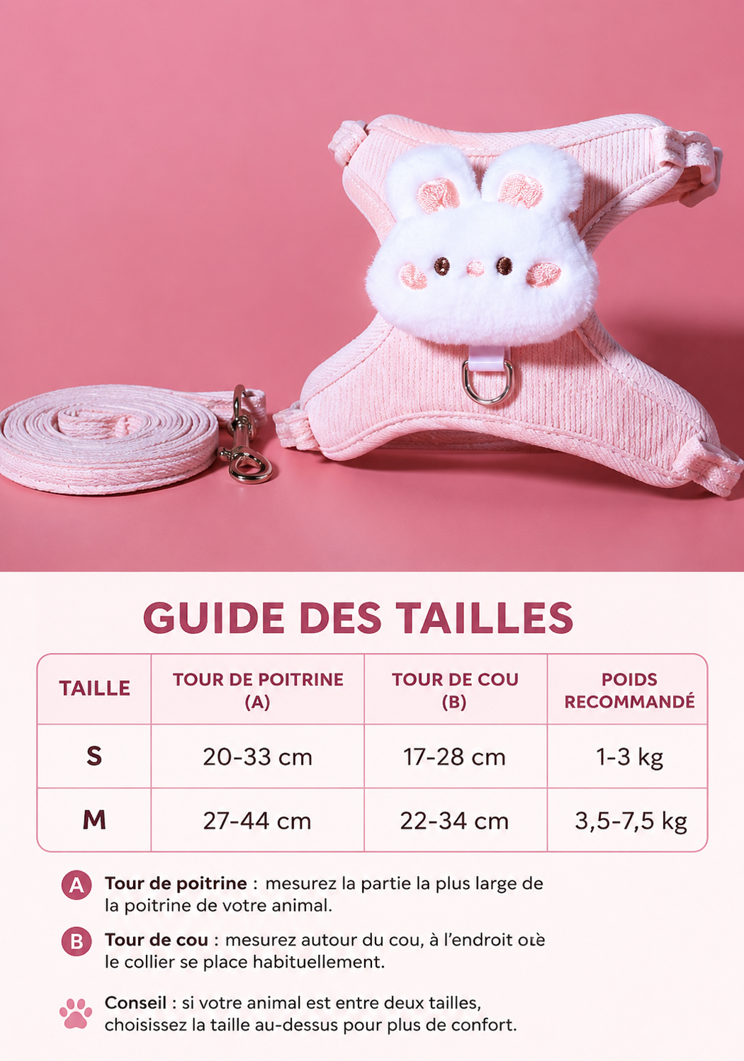 🐱 Harnais Réglable avec Laisse pour Chat – Doux, Respirant et Confortable