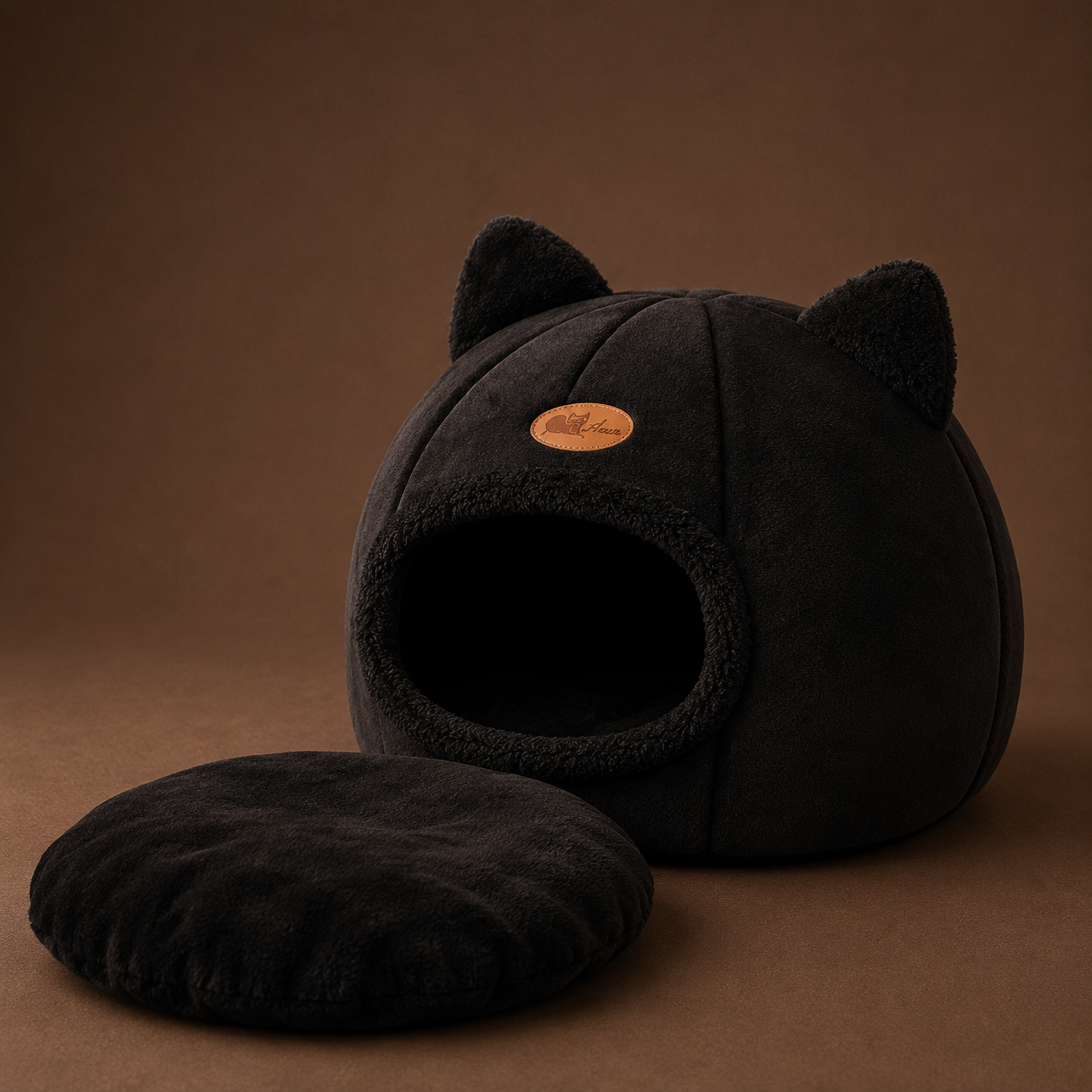 Niche Douillette en Forme de Tête de Chat – Lit Cocon Ultra Confort pour Chat