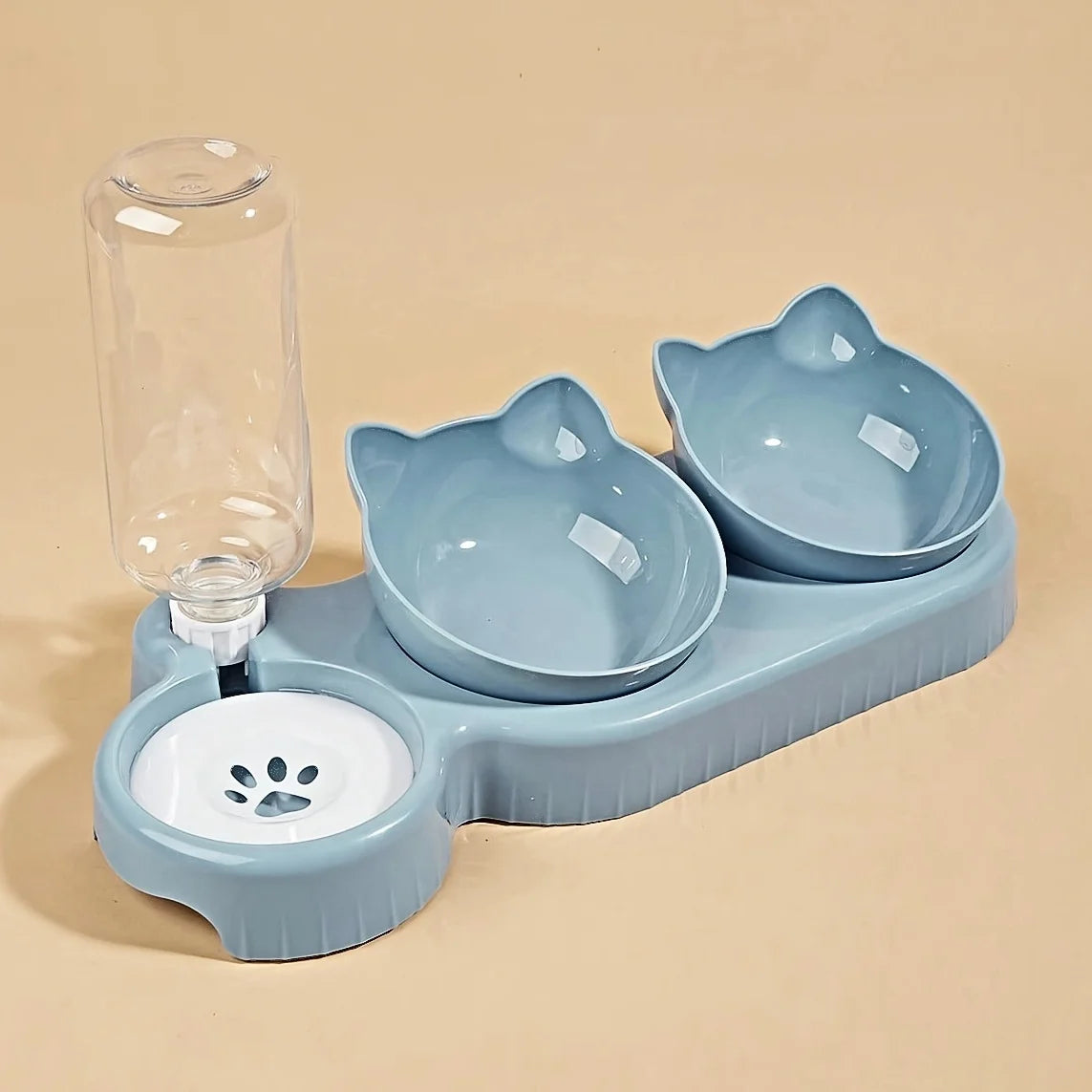 🍽️ Gamelle Double pour Chat – Bols Antidérapants pour Eau & Croquettes