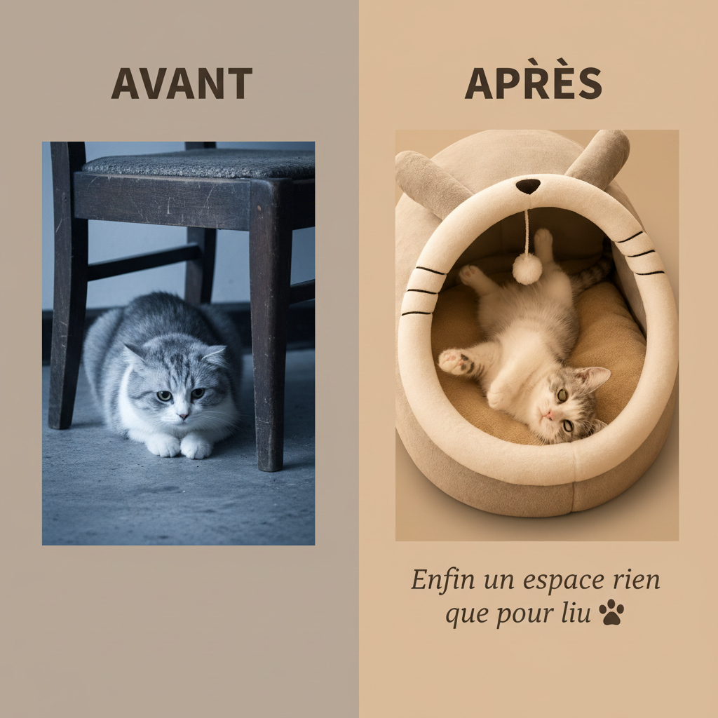 Avant/Après lit cocon