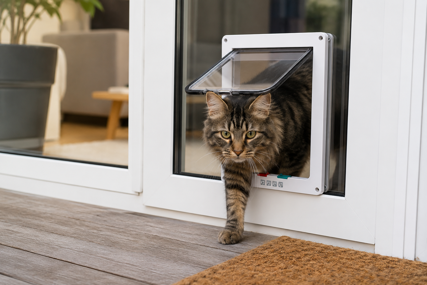 🐱 Chatière 4 Positions avec Verrouillage – Pour Chats et Petits Chiens