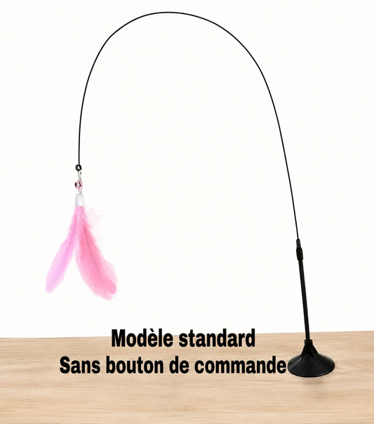 Canne à pêche interactive pour chat avec ventouse – Jouet à plumes