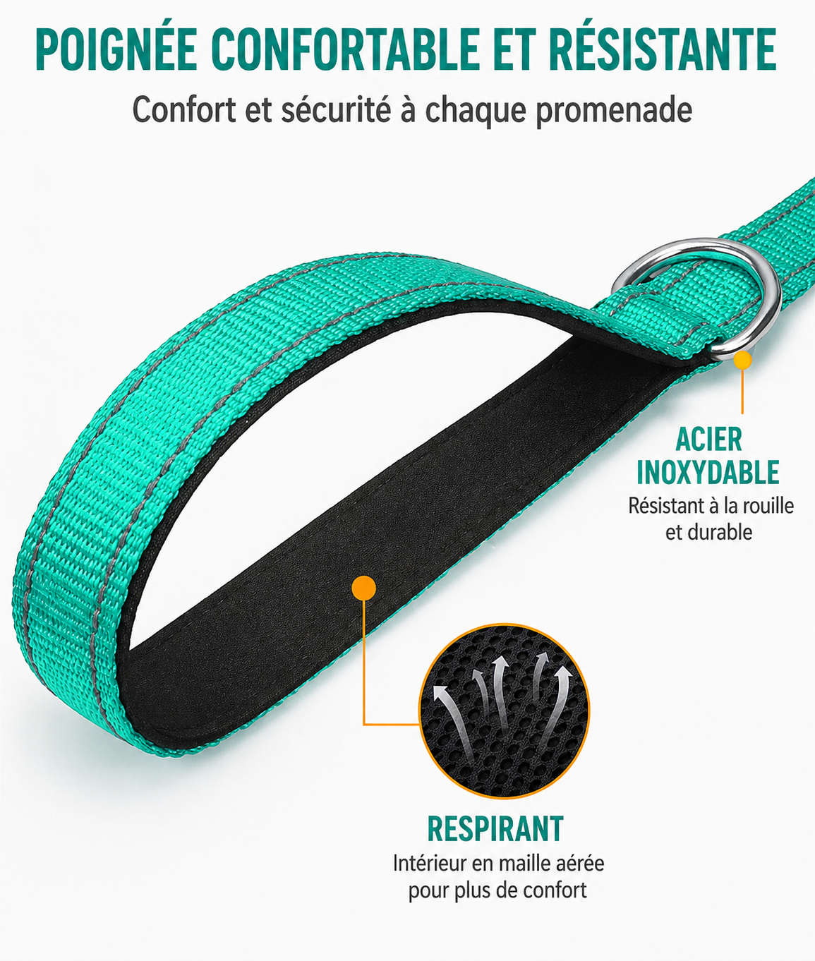 🐱 Laisse Réfléchissante pour Chat – Robuste, Confortable et Sécurisée (1,2 m / 1,5 m / 1,8 m)
