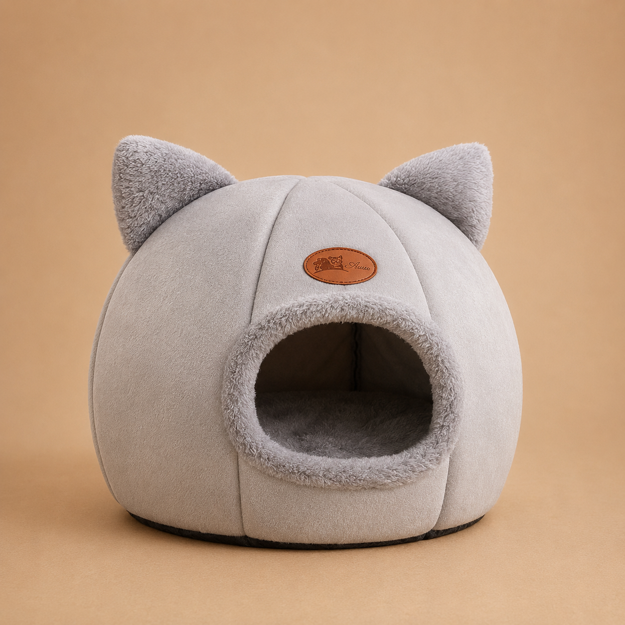 Niche Douillette en Forme de Tête de Chat – Lit Cocon Ultra Confort pour Chat