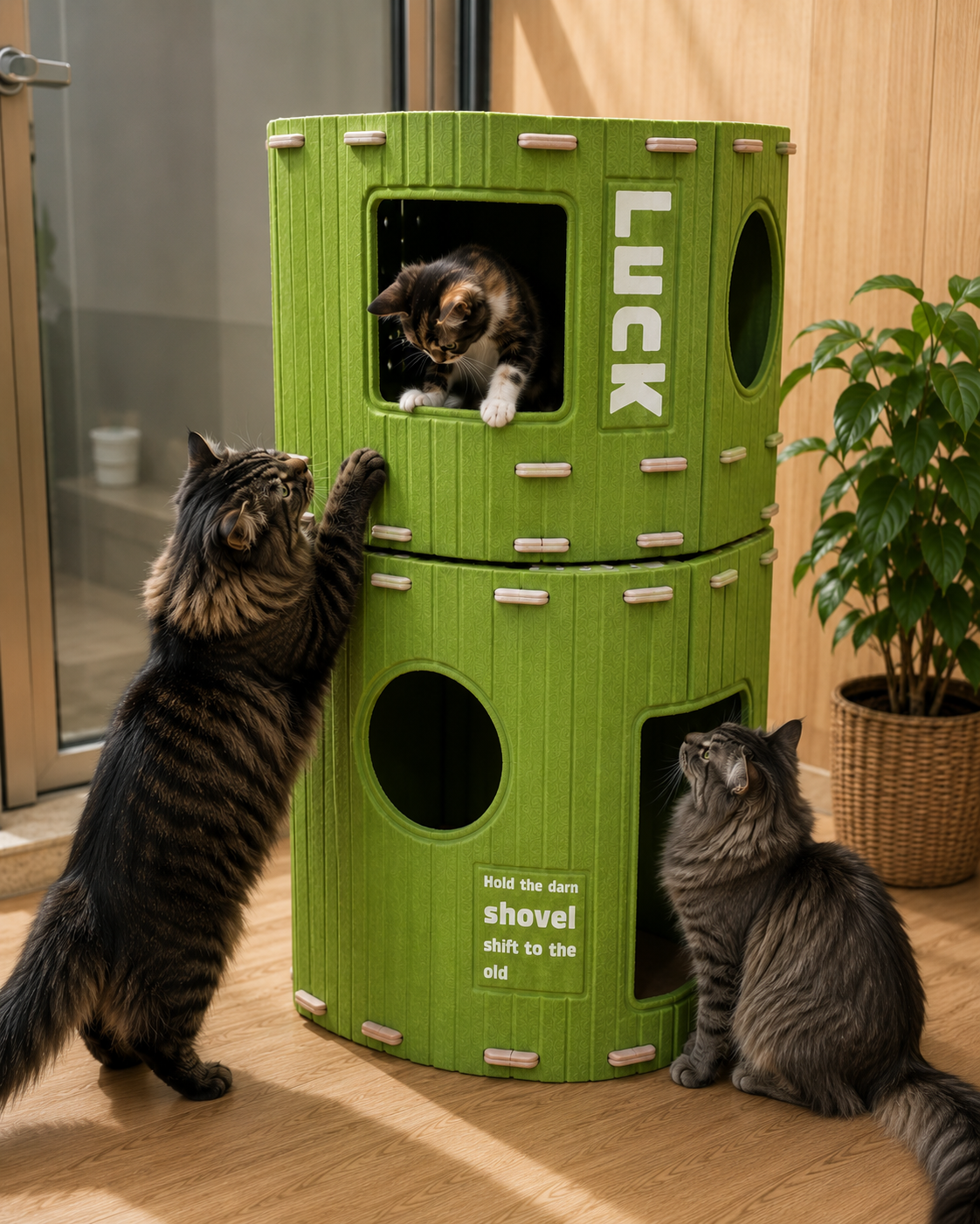 Maison Arbre à Chat 3D en Feutrine