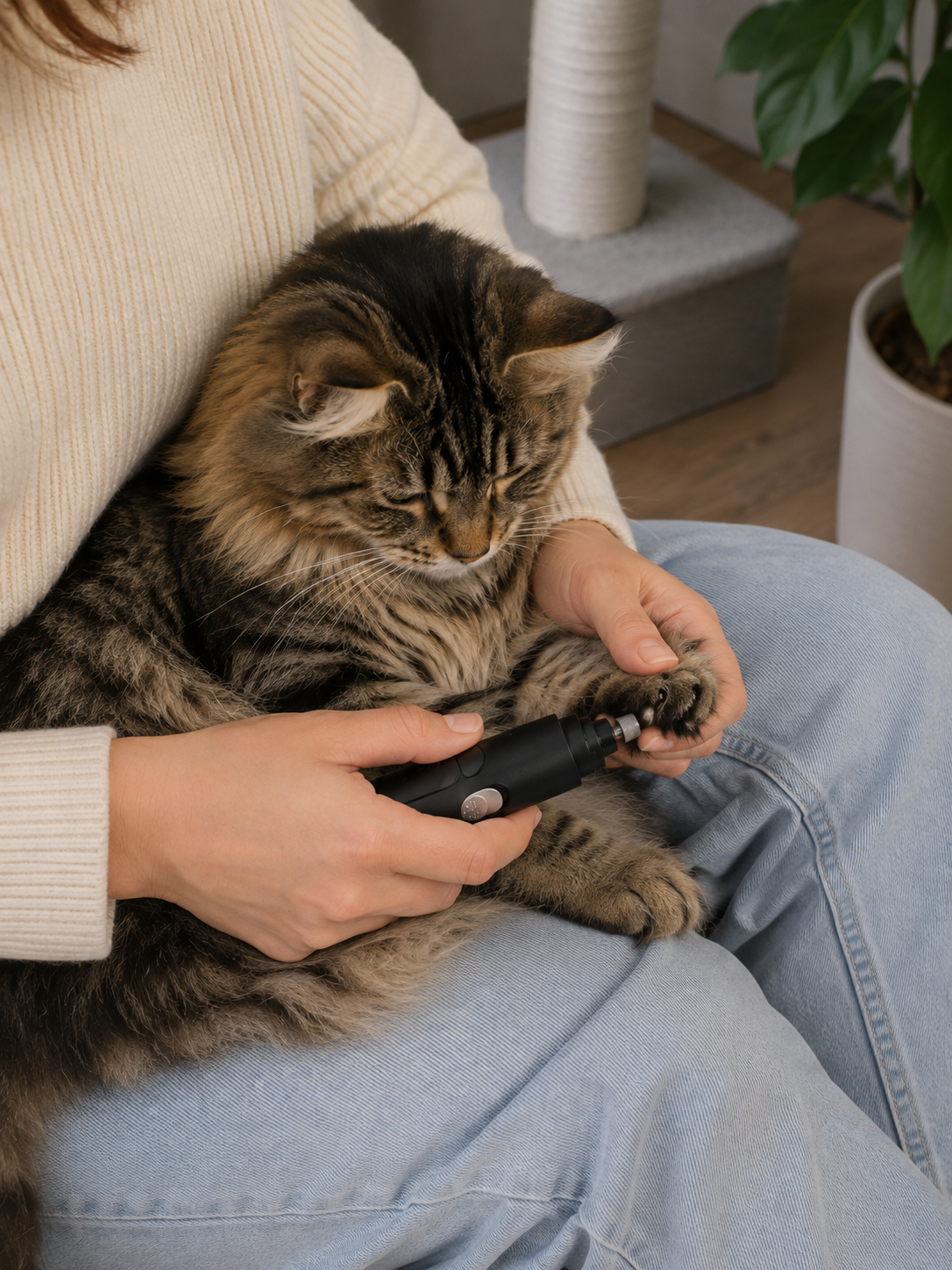 Coupe-Griffes Électrique pour Chat – Silencieux & Sans Stress