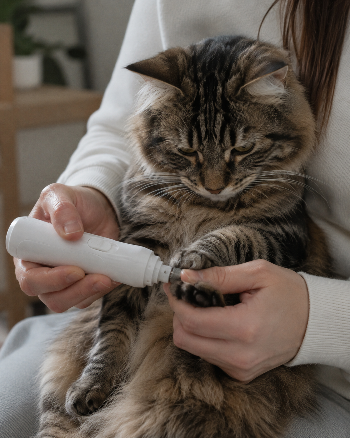 Coupe-Griffes Électrique pour Chat – Silencieux & Sans Stress