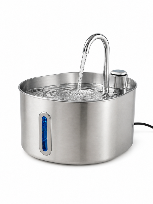 Fontaine à Eau Inox 2,2 L – Eau Fraîche & Filtrée pour Chat