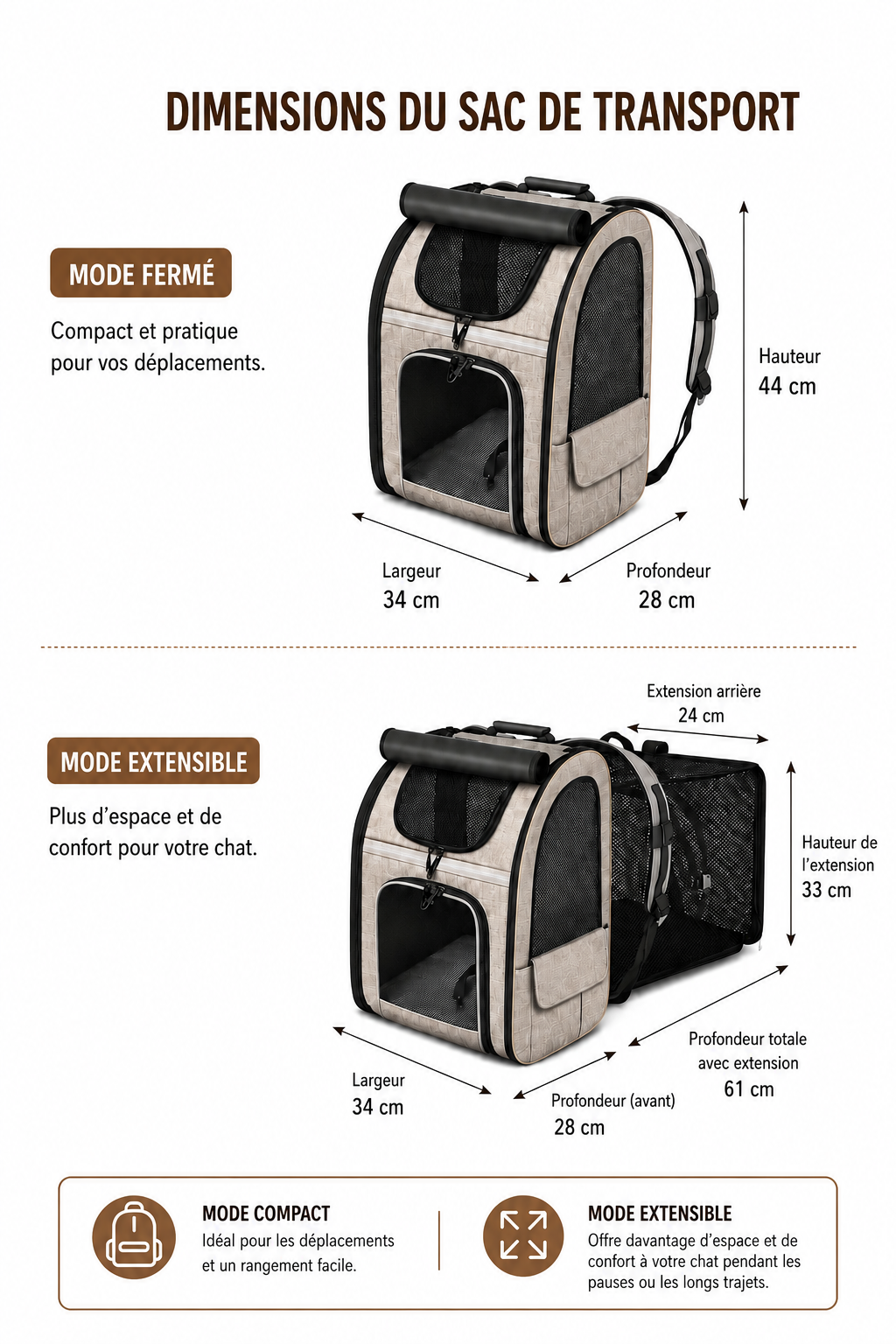 Sac de transport extensible