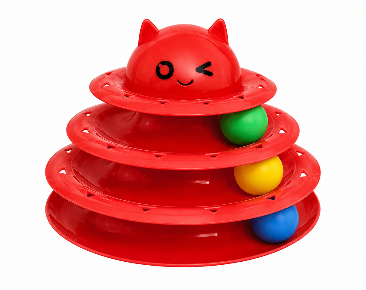 Tour de Jeux Interactive 3 Niveaux – Pour Chats Curieux & Actifs