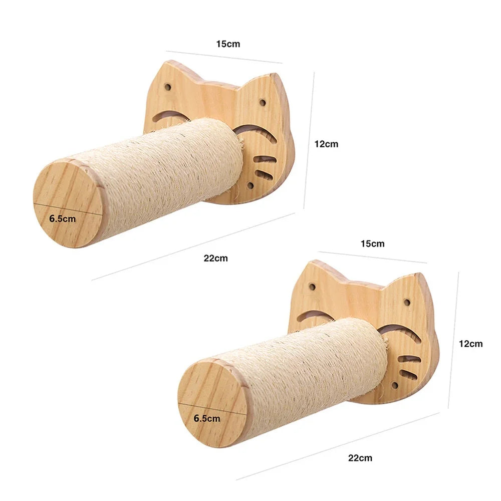 🐱 Parcours Mural pour Chat en Bois – Hamac, Étagères, Escaliers & Griffoirs Modulables