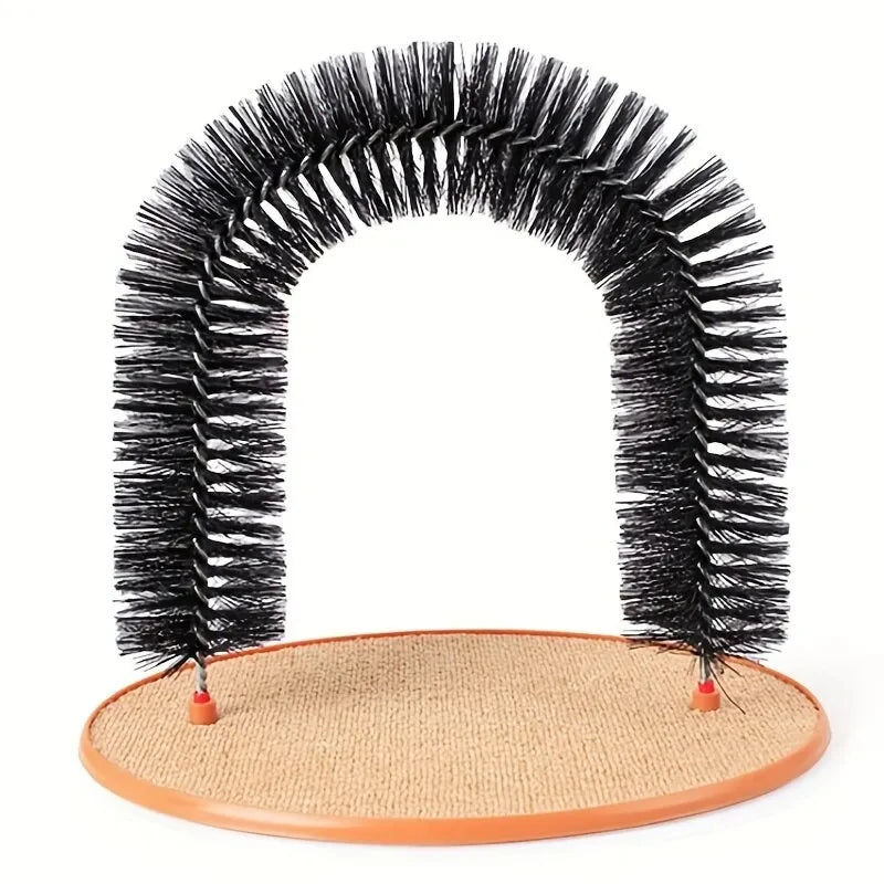 Arche de Massage et Brosse Auto-Toilettage pour Chat avec Griffoir