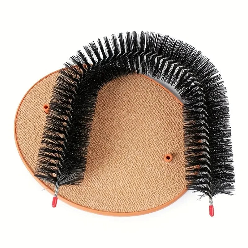 Arche de Massage et Brosse Auto-Toilettage pour Chat avec Griffoir