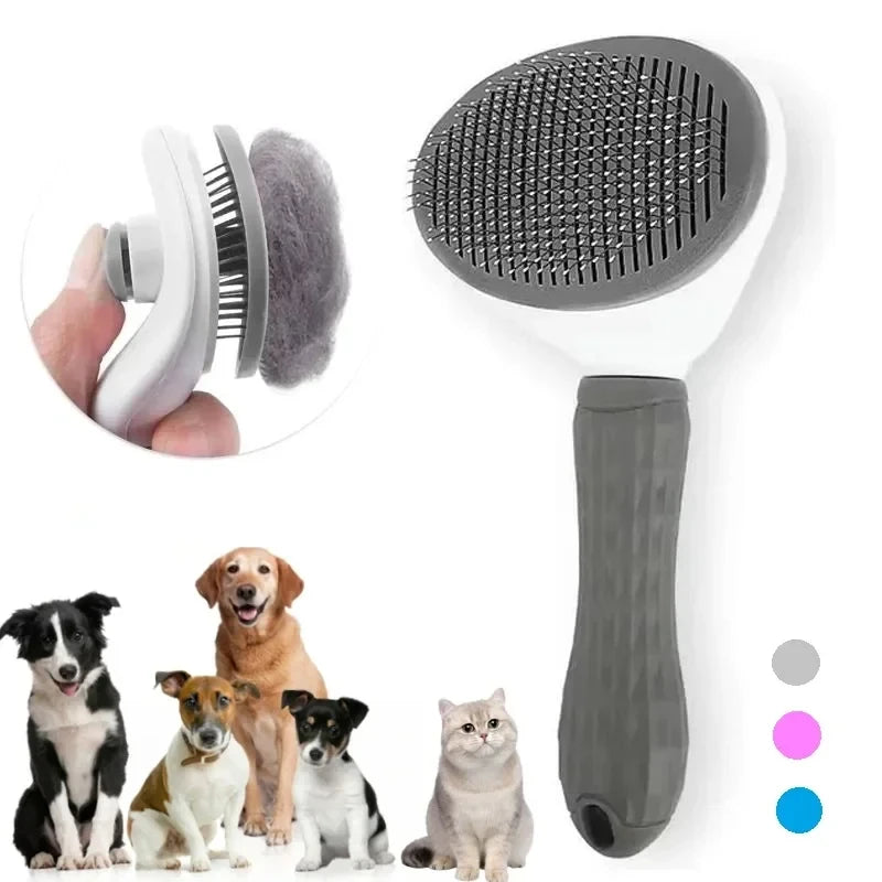 Brosse autonettoyante pour chat – Élimine les poils morts et démêle le pelage