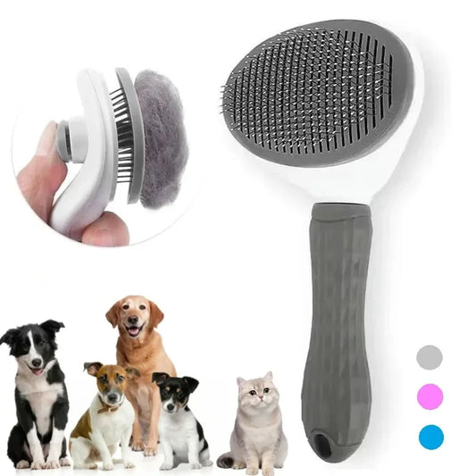 Brosse autonettoyante pour chat – Élimine les poils morts et démêle le pelage