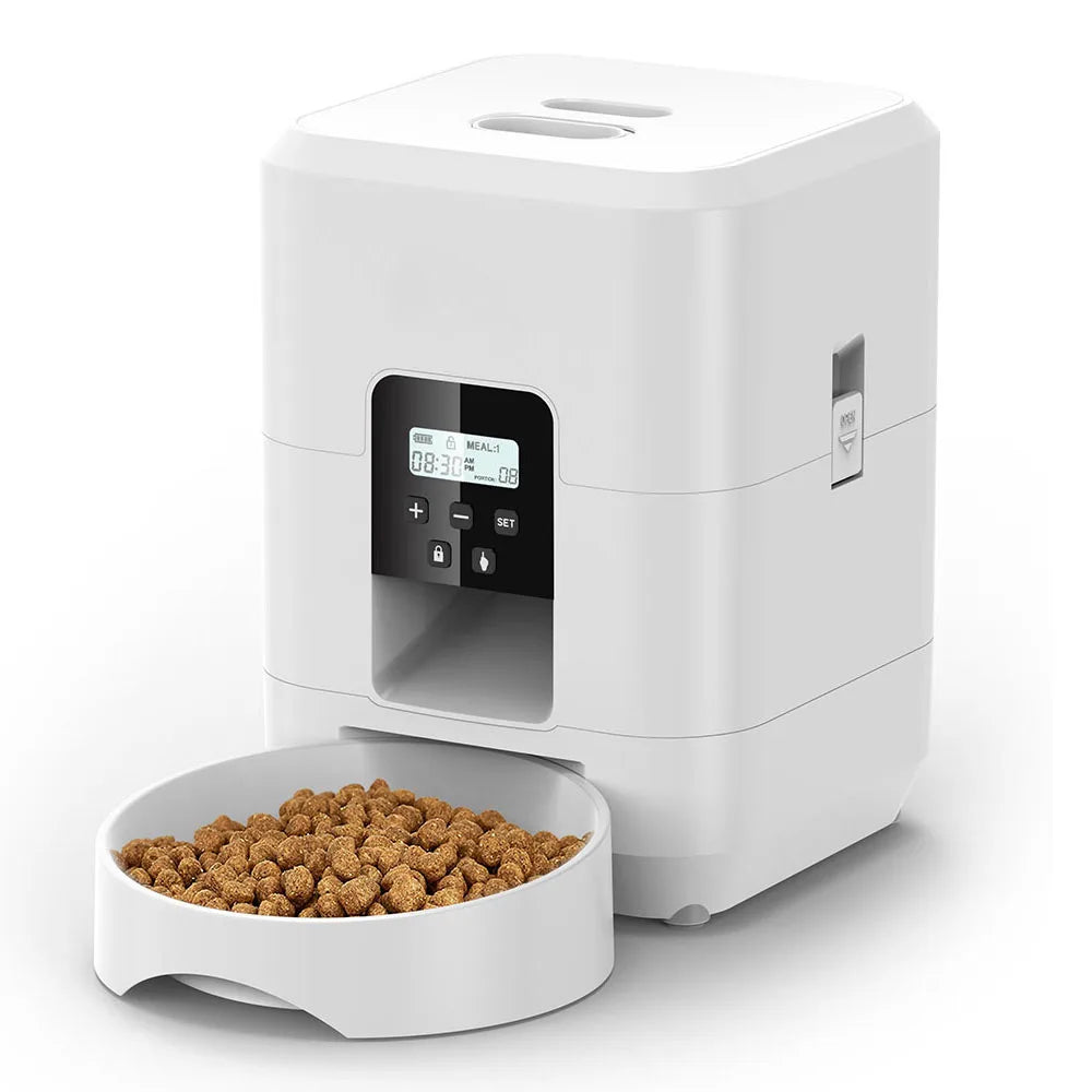Distributeur automatique de croquettes connecté pour chat et chien – Programmable avec contrôle via application