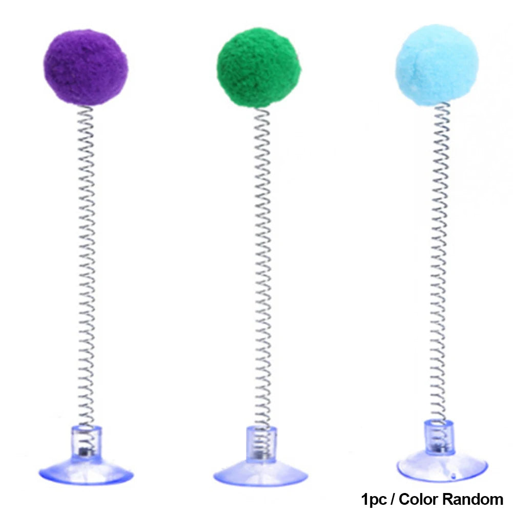 Jouet interactif pour chat avec ventouse et ressort – Balle ou plu