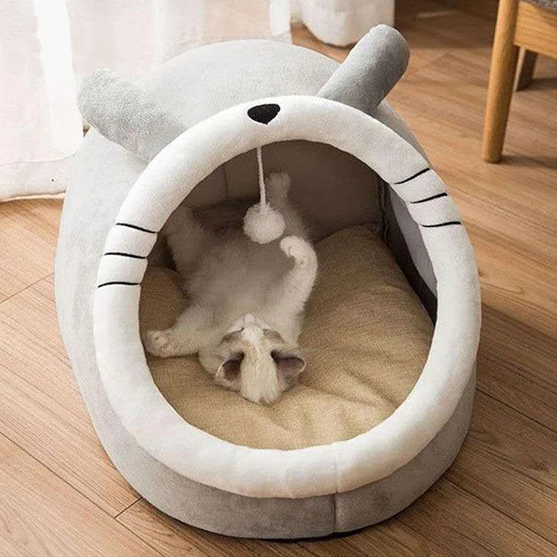 Niche Douillette pour Chat – Lit Cocon Pliable et Lavable avec Coussin Réversible
