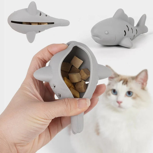 Jouet Poisson Distributeur de Croquettes pour Chat – Jouet Interactif en Silicone