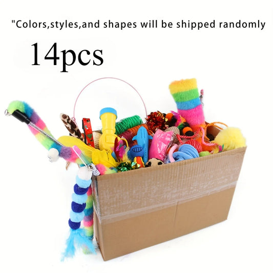 🐱 Coffret de Jouets pour Chat – Lot de 14 ou 28 Jouets Interactifs