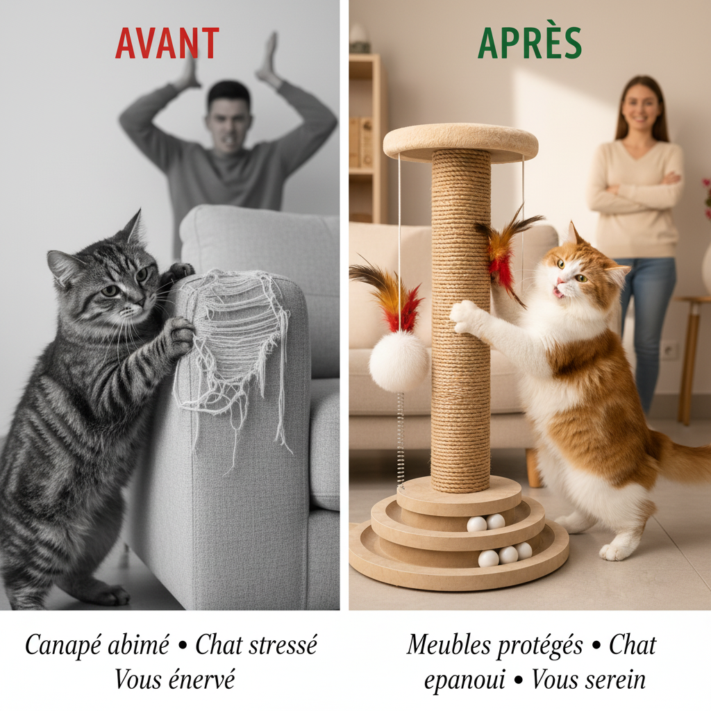 Avant/Après griffoir