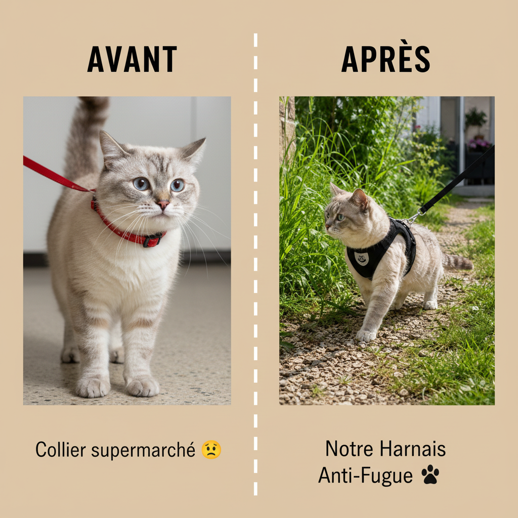 Avant/Après harnais vs supermarché
