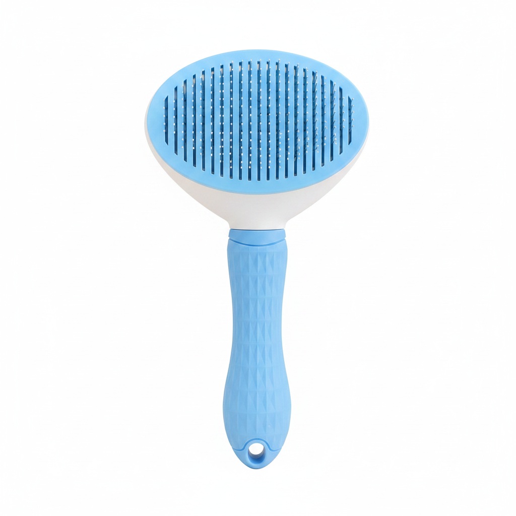 Brosse bleue fond blanc