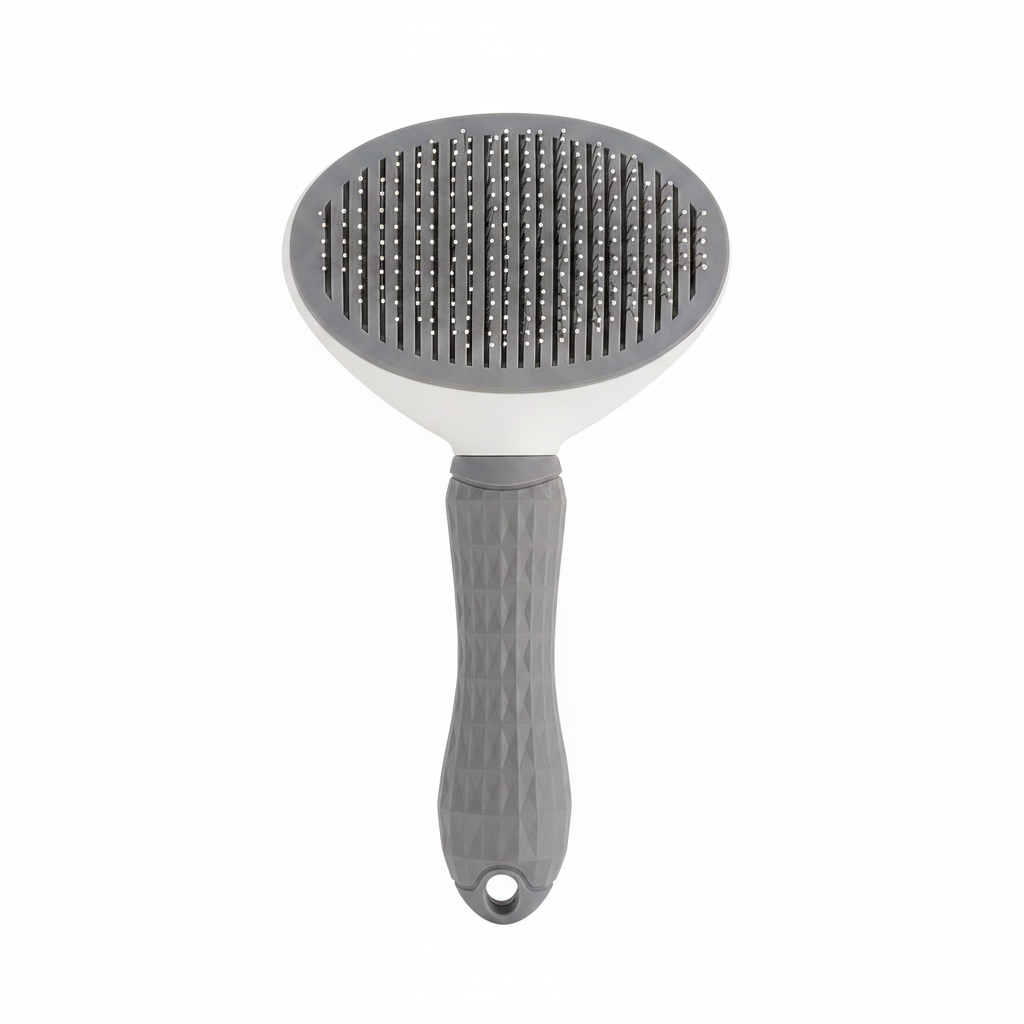 Brosse grise fond blanc