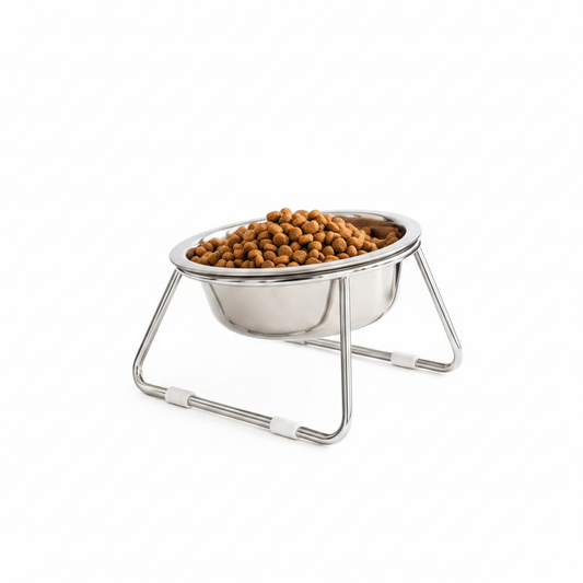 Gamelle surélevée inox fond blanc