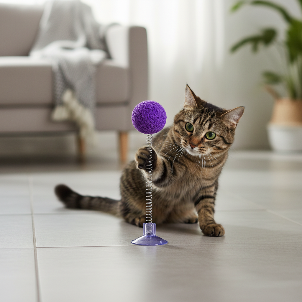 Jouet ventouse avec chat