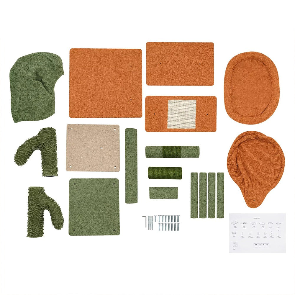 🌵 Arbre à Chat Cactus Design – Niche, Hamac, Plateformes & Griffoirs