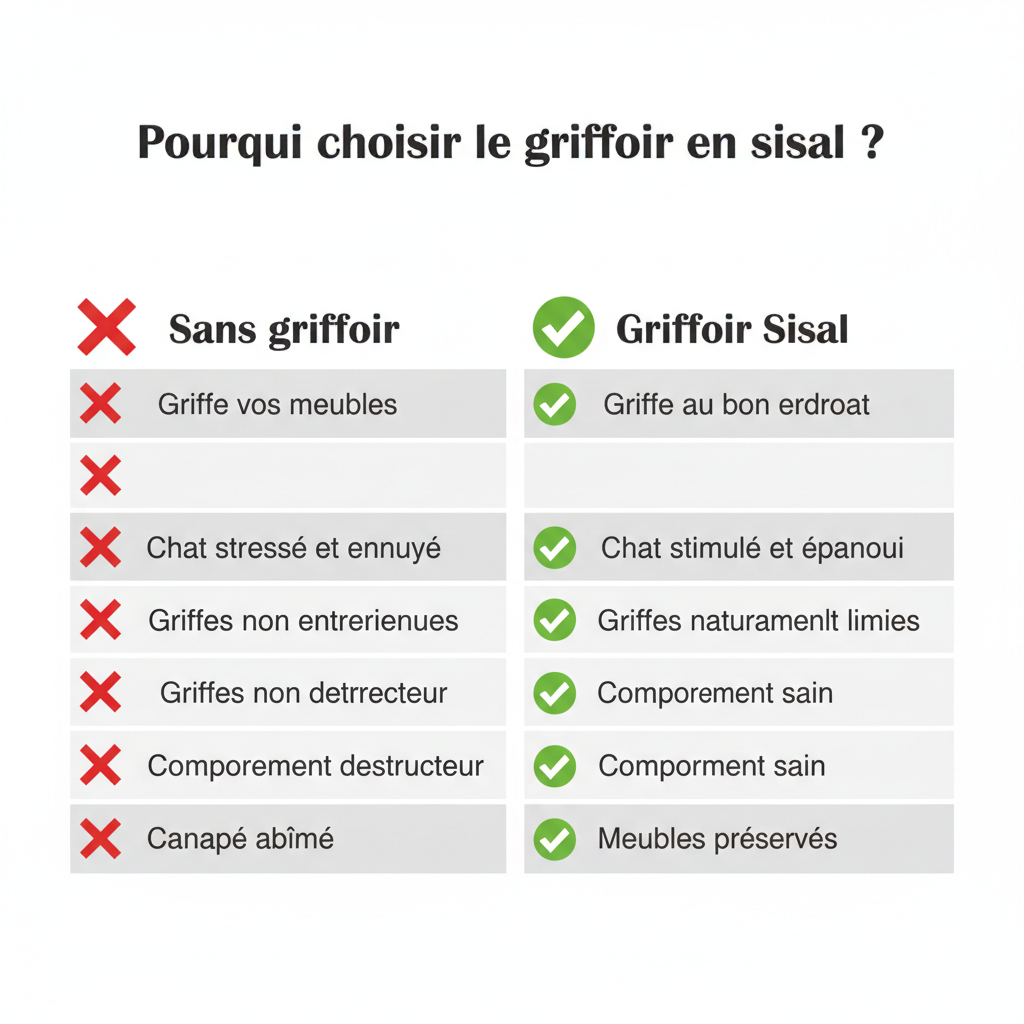 Tableau comparatif avec croix et coches
