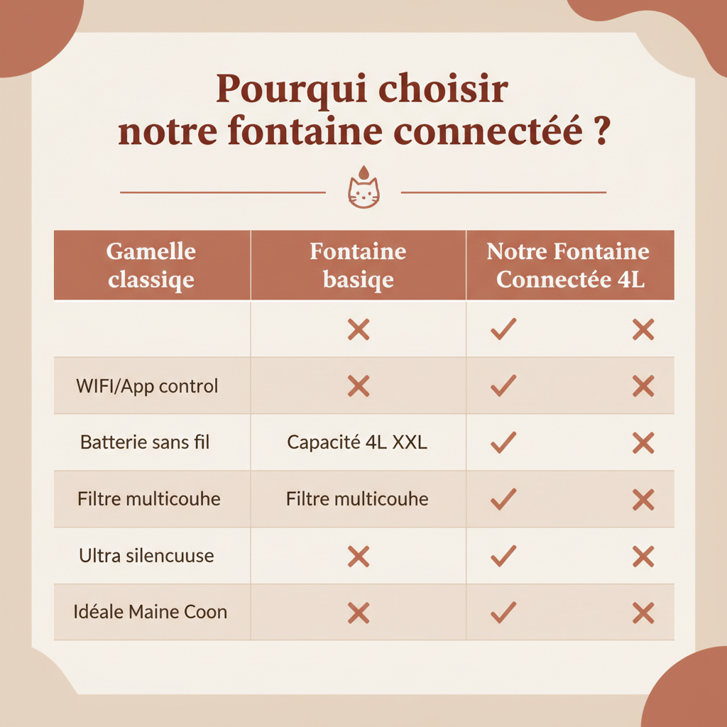 Tableau comparatif fontaine connectée