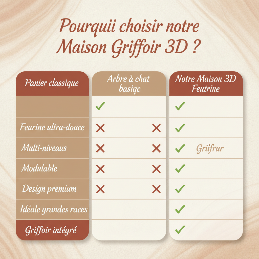 Tableau comparatif maison feutrine