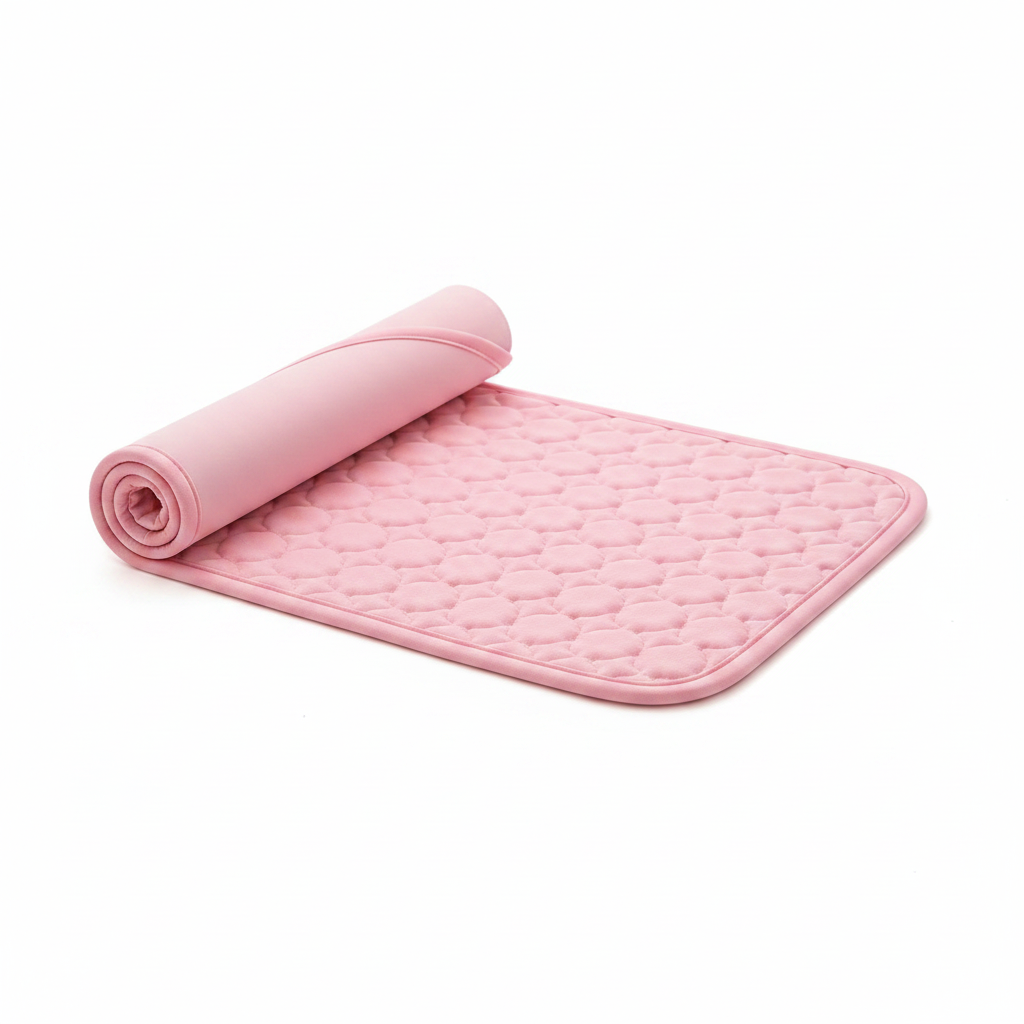 Tapis rose fond blanc