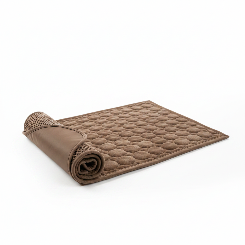Tapis taupe fond blanc